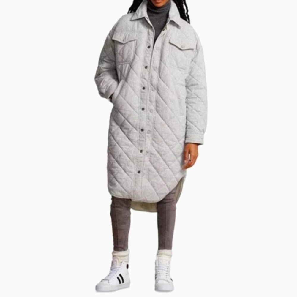 Polo by Ralph Lauren Long Quilted Wool Blend Coat Size XXL Color Grey